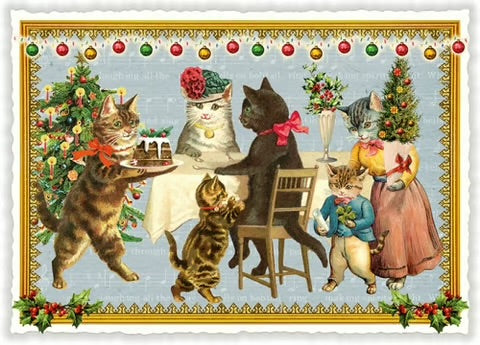 PK 1078 - Weihnachtsdinner Katzen