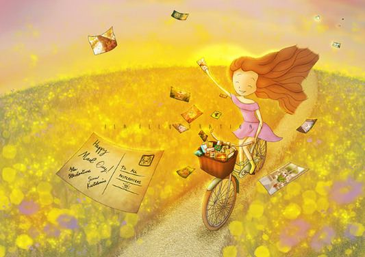 Ila Illustrations 170 - Happy mail day bike