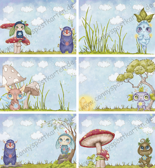 Verschiedenes - Monster - Set mit 6 Karten