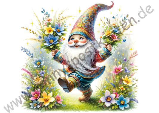 Ostern - Gnom - Blumenstrauß