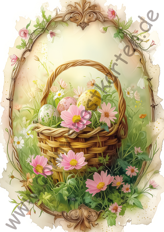 Ostern - gelb/beige - Osterkorb