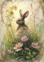 Ostern - gelb/beige - brauner Hase