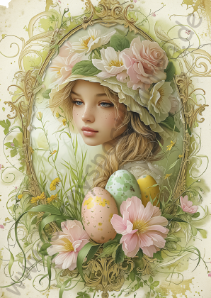 Ostern - gelb/beige - Portrait