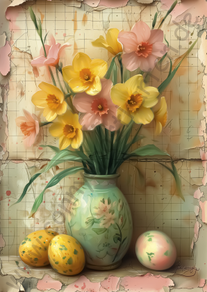 Ostern - gelb/beige - Narzissen