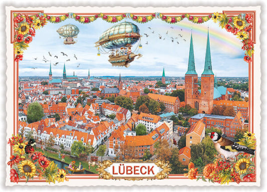 PK 1337 - Städte-Postkarte, Lübeck, Panorama