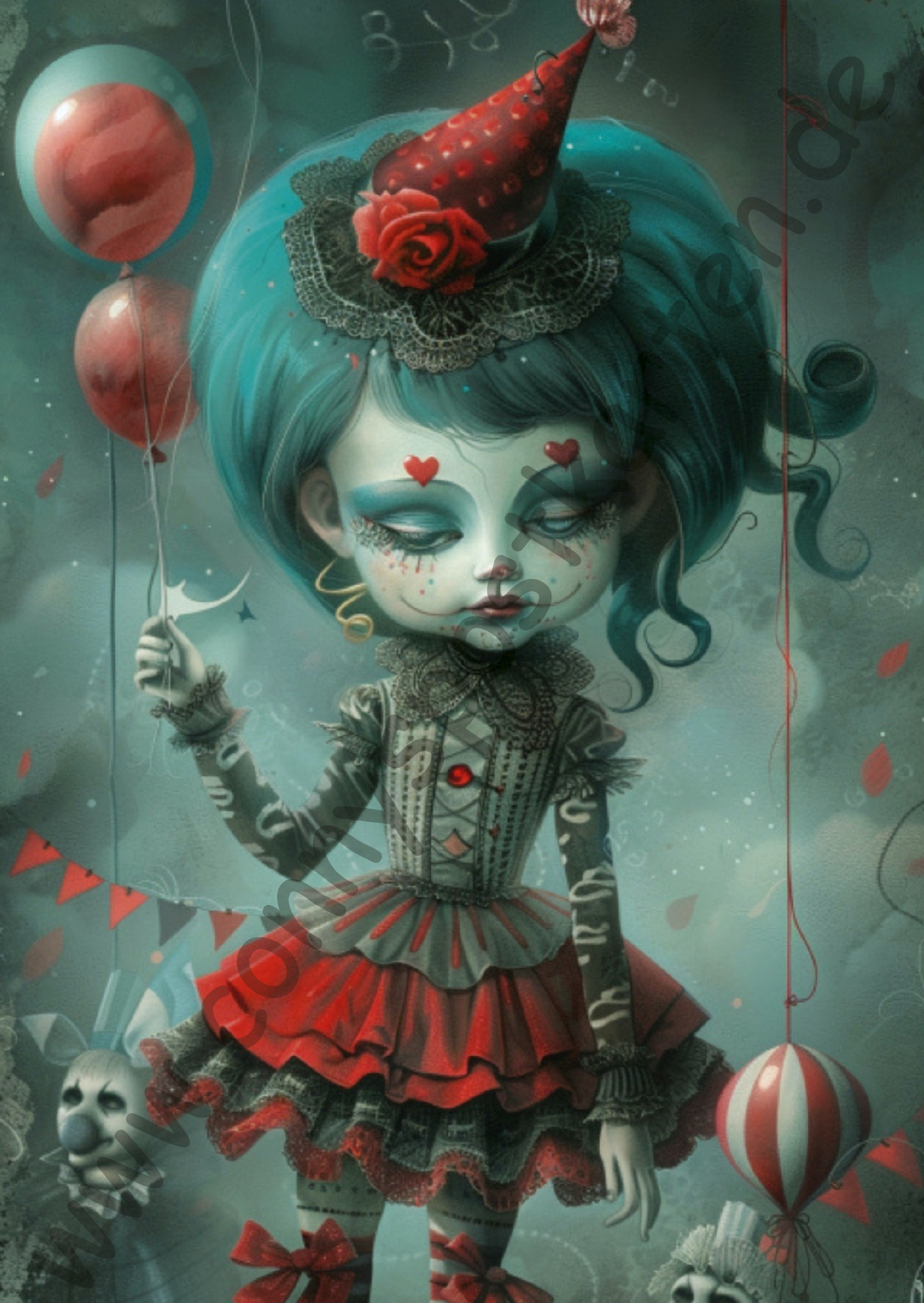 Fantasy - Skurrile Charaktere - Figur mit Luftballons