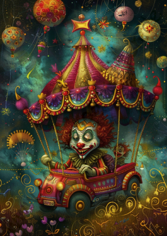 Fantasy - Skurrile Charaktere - Clown im Auto