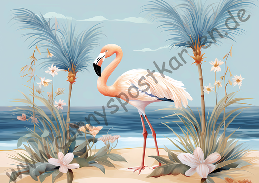 Sommer/Meer - gold/blau - Flamingo