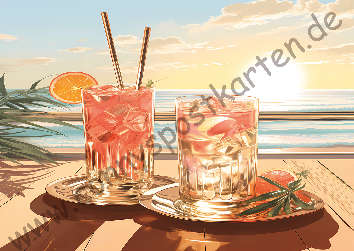 Sommer/Meer - gold/rosa - Cocktails