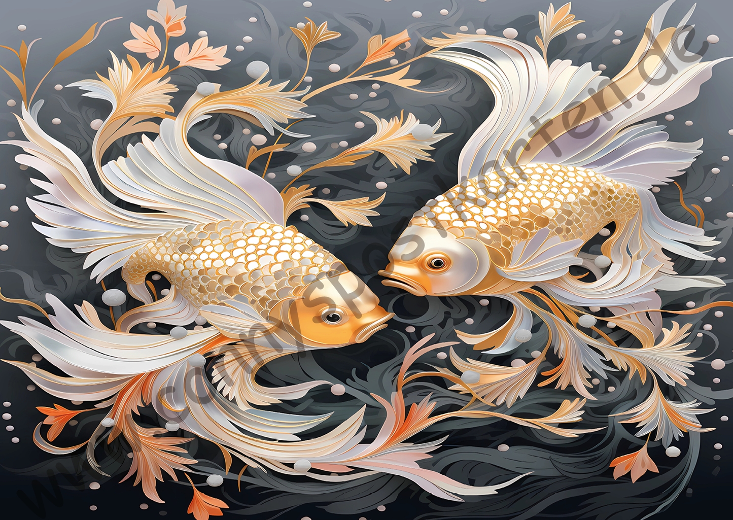 Sommer/Meer - gold/rosa - Fische