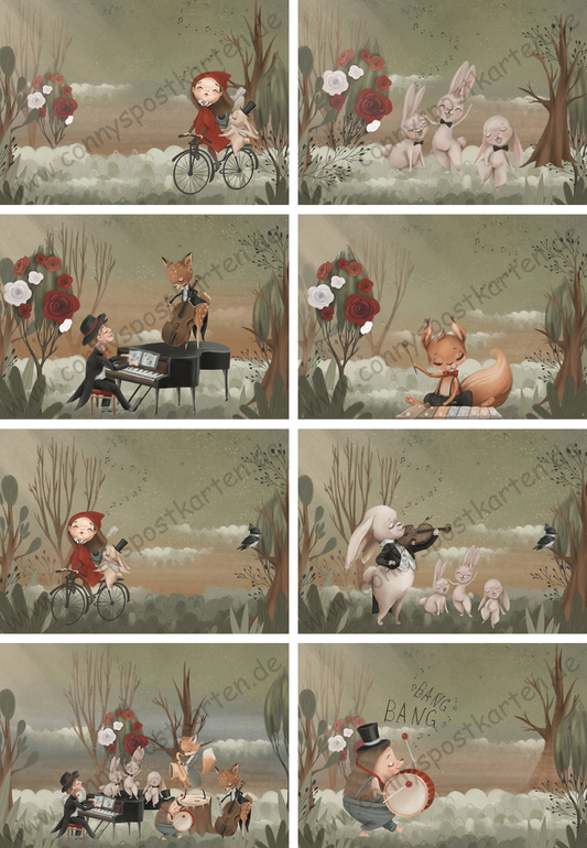 Tiere - Musik - Set mit 8 Karten