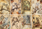 Tiere - Vintage Owls - Set mit 8 Karten