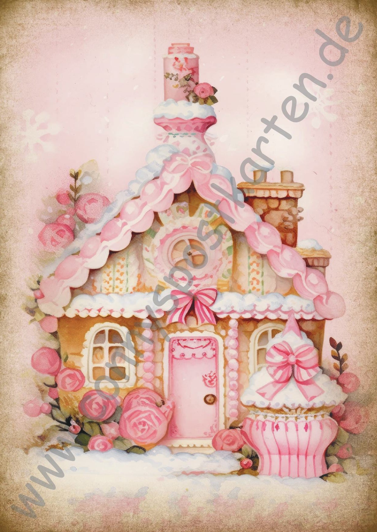 Weihnachten - rosa - Lebkuchenhaus