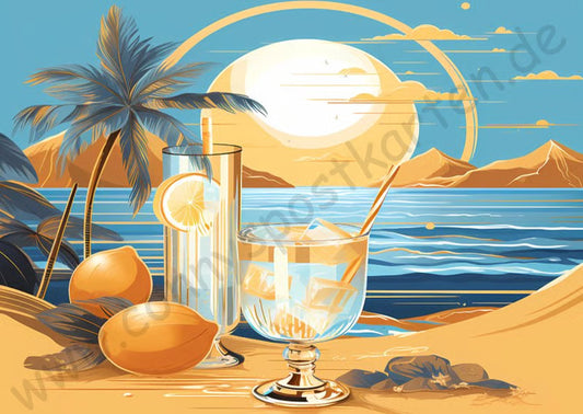 Sommer/Meer - gold/blau - Cocktails