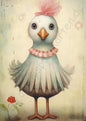 Tiere - Droll chicken - rosa Kopfschmuck