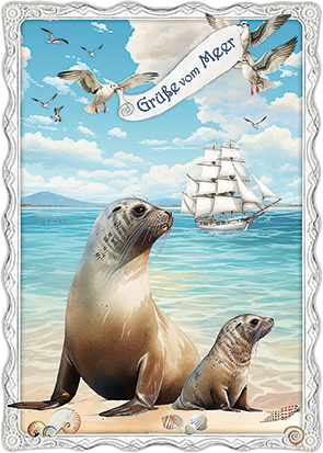 Barbara Behr - Grüße vom Meer (Seehunde) No. 56
