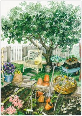 Inge Löök 110  - Bei der Gartenarbeit