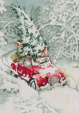 Inge Löök 25 - Frauen mit Weihnachtsbaum im Auto