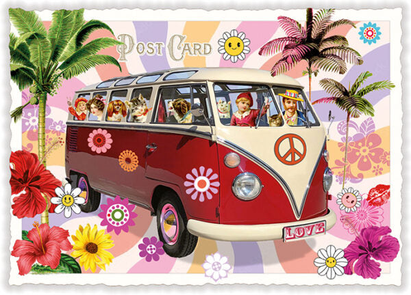 PK 1126 - Flower-Power, Hippie-Bus