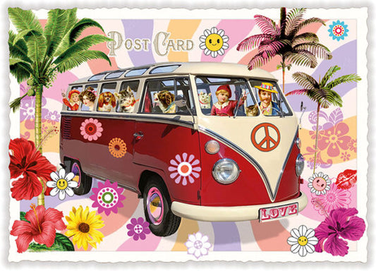 PK 1126 - Flower-Power, Hippie-Bus