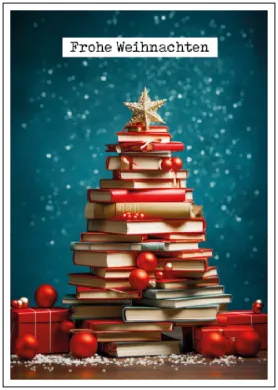 Frohe Weihnachten - Baum aus Bücher