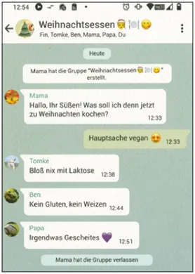 WhatsApp Chat Weihnachtsessen